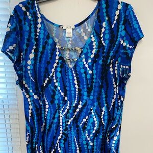 Apt. 9 Blue Patterned Top